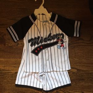 Disney Cute Mickey Baseball Shirt Outfit 24mth/2T